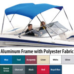 Shademate Polyester 3-Bow Bimini Top, 6'L x 36