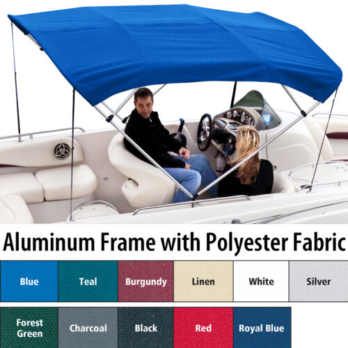 Shademate Polyester 4-Bow Bimini Top, 8'L x 42"H, 54"-60" Wide