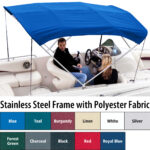 Shademate Polyester Stainless 4-Bow Bimini Top 8'L x 42''H 73''-78'' Wide