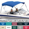 Shademate Sunbrella 3-Bow Bimini Top, 6'L x 46"H, 67"-72" Wide