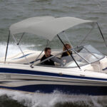 Shademate Sunbrella Stainless 3-Bow Bimini Top 6'L x 54''H 61''-66'' Wide